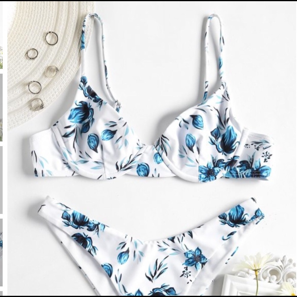 Blue Floral Bikini